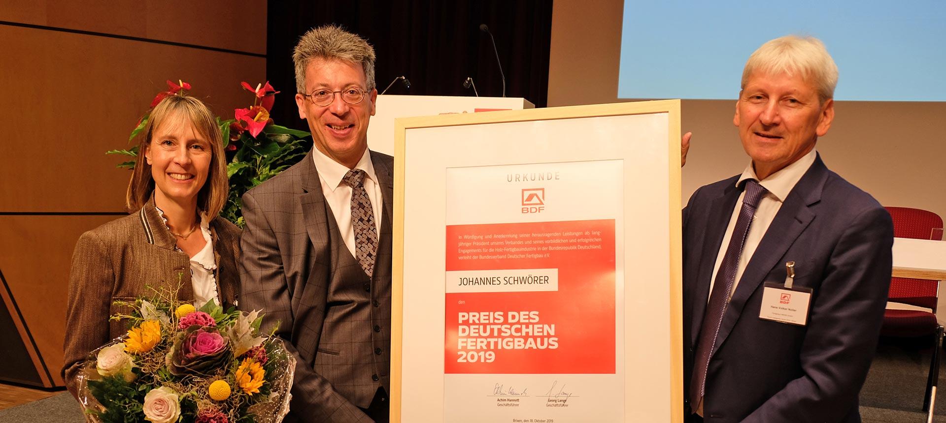 BDF Preis BDF Preis für Johannes Schwörer