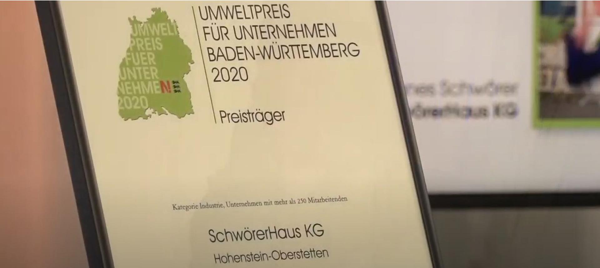Umweltpreis Baden-Württemberg 2020 Umweltpreis für Unternehmen 2020