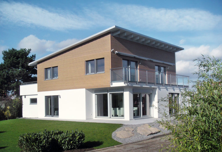 Bauhaus als Fertighaus mit Pultdach