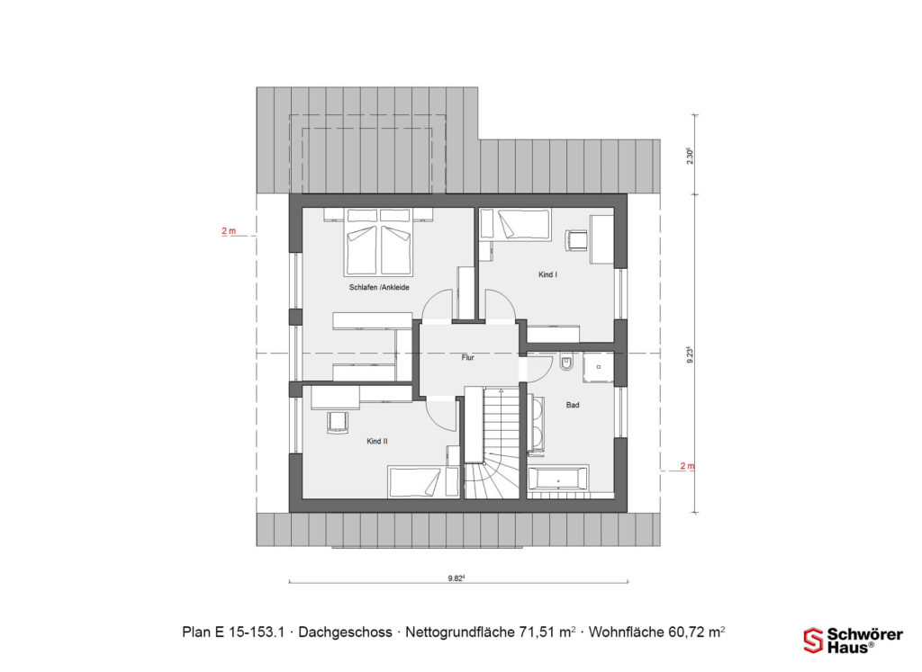 Sonneninselhaus Grundriss Dachgeschoss