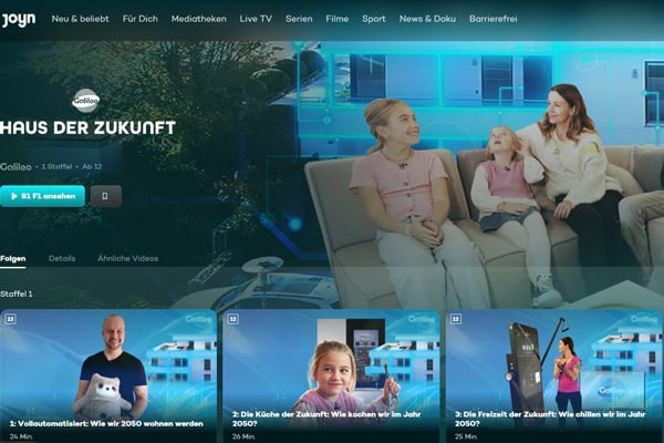 Galileo-Haus der Zukunft jetzt auf Joyn streamen