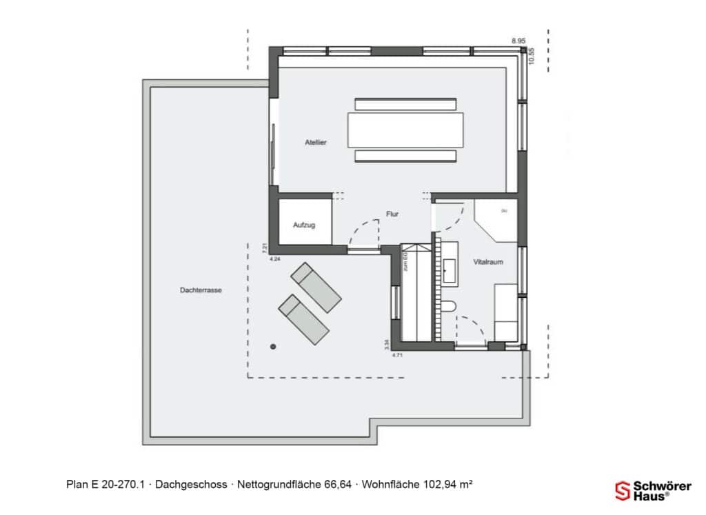 Galileo-Haus der Zukunft: Grundriss Obergeschoss
