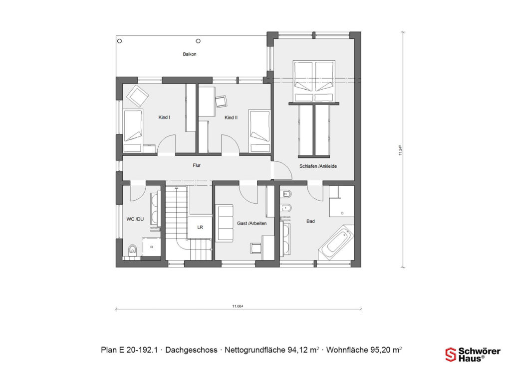 Haus in Hanglage Grundriss Dachgeschoss