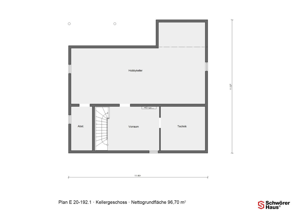 Haus in Hanglage Grundriss Kellergeschoss