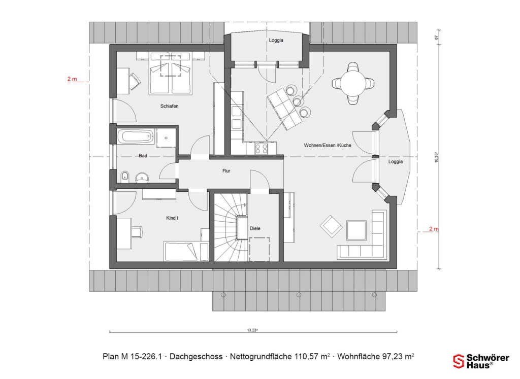 Haus mit Einliegerwohnung Grundriss Dachgeschoss
