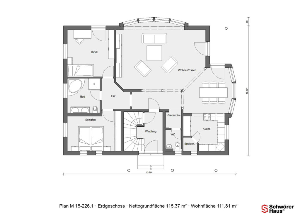 Haus mit Einliegerwohnung Grundriss Erdgeschoss