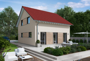 Haus mit Holz-Fassadenelementen
