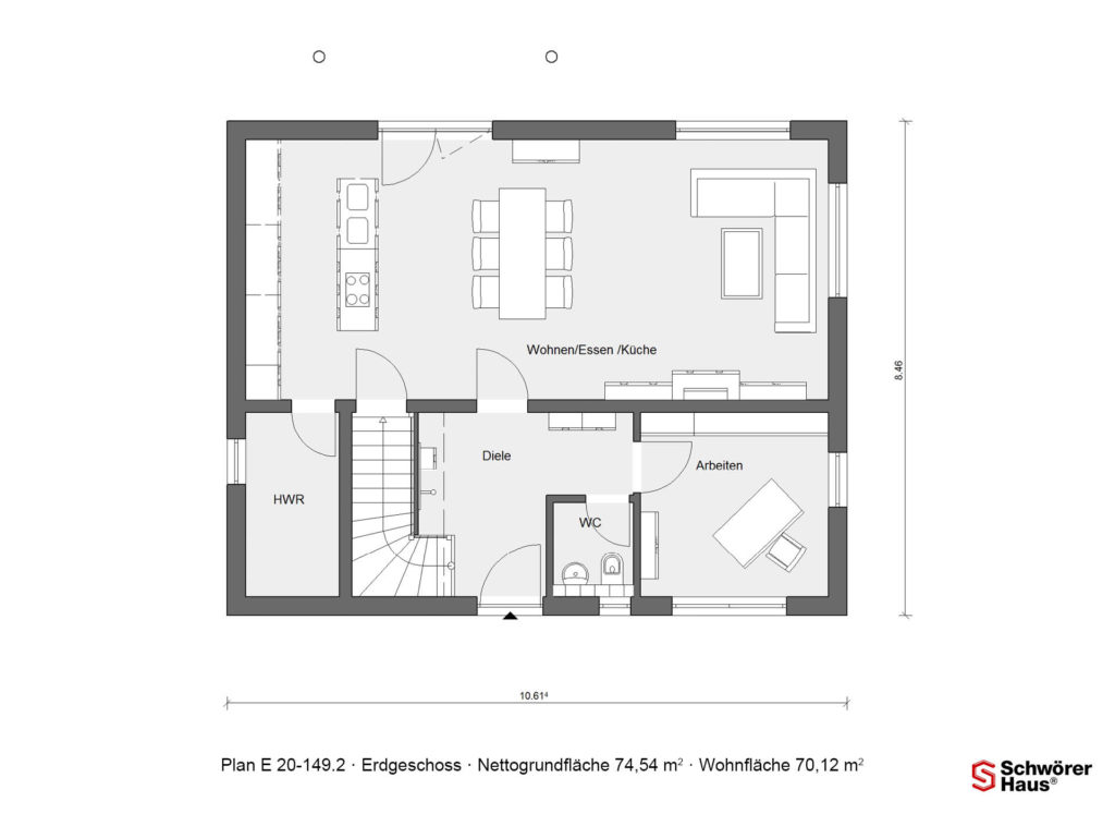 moderne Villa Grundriss Erdgeschoss