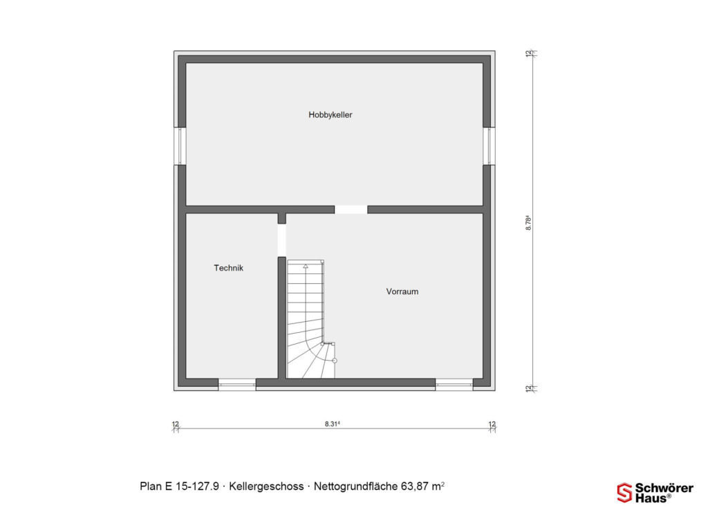 modernes Einfamilienhaus bauen Grundriss Kellergeschoss