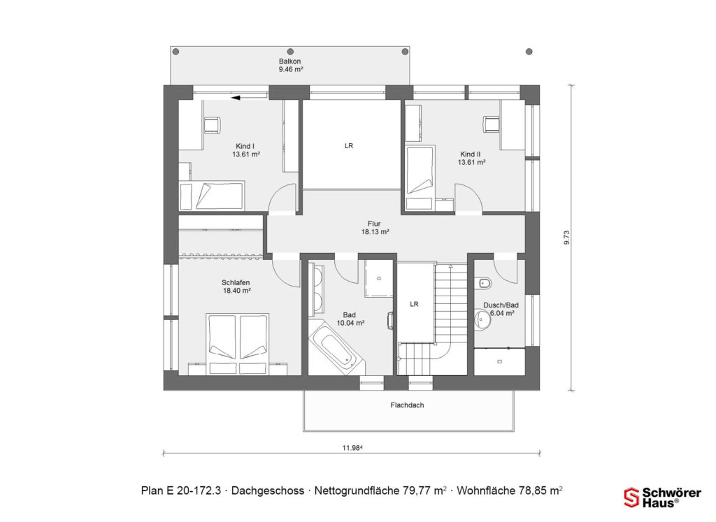 Zertifziertes Miniergie P Haus Grundriss Dachgeschoss