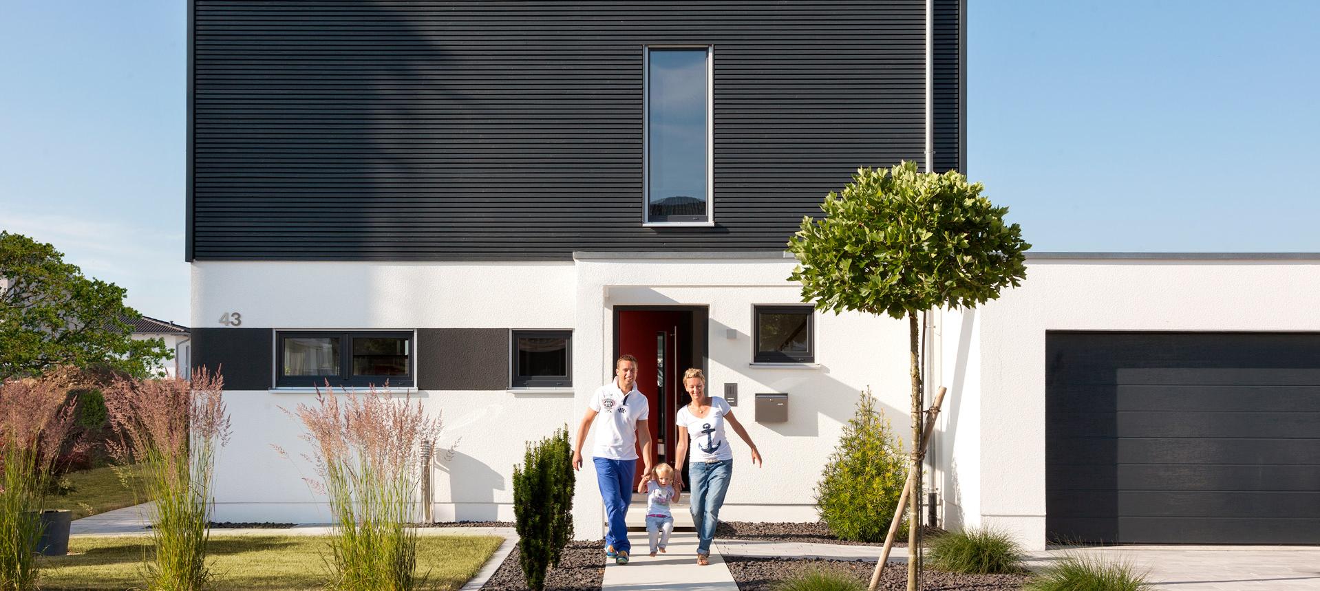 Fertighaus mit Architektur im Bauhhausstil