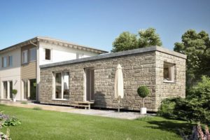 Hausanbau mit Steinfassade Multifunktionaler Wohnkomplex