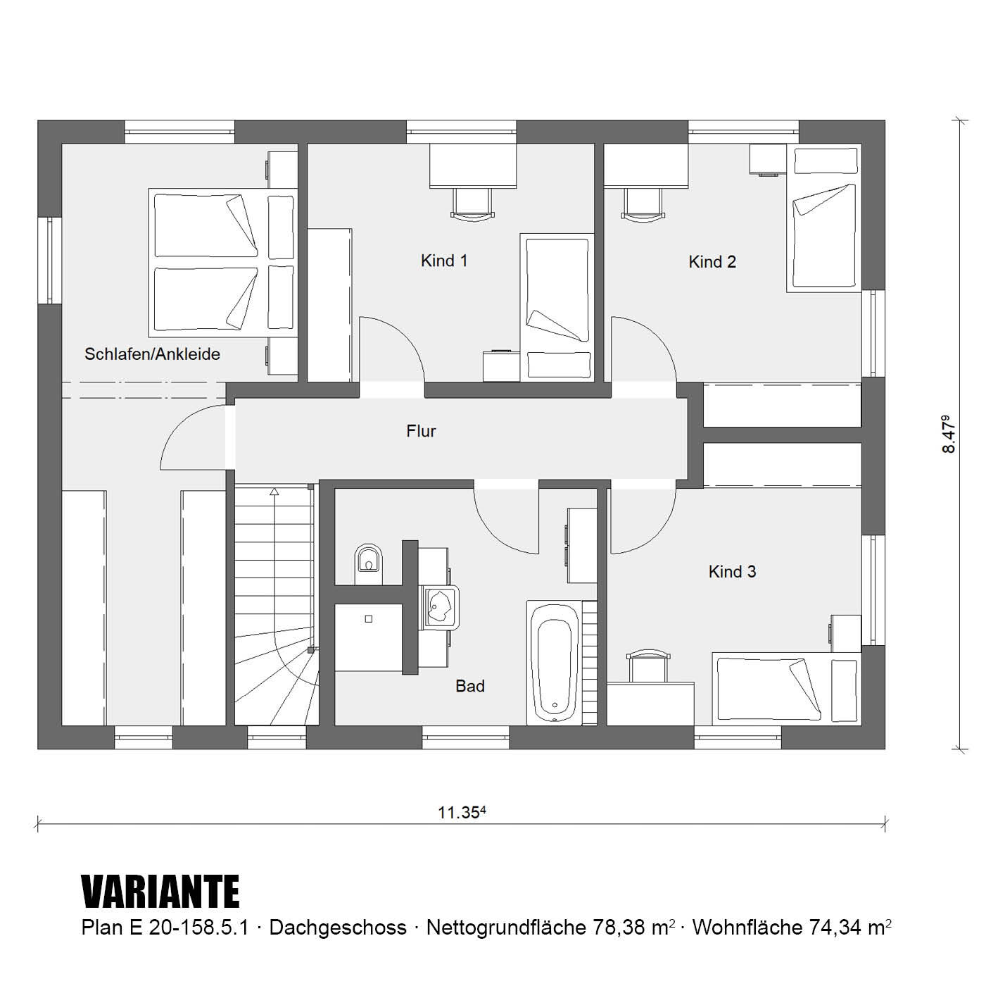 Aktionshaus Dachgeschoss Variante-E20-158.5.1