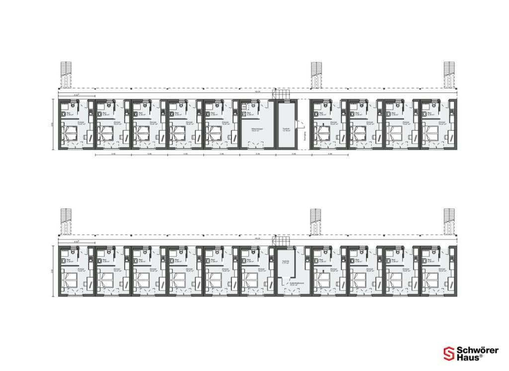 Grundriss FlyingSpace-Hotel von SchwörerHaus