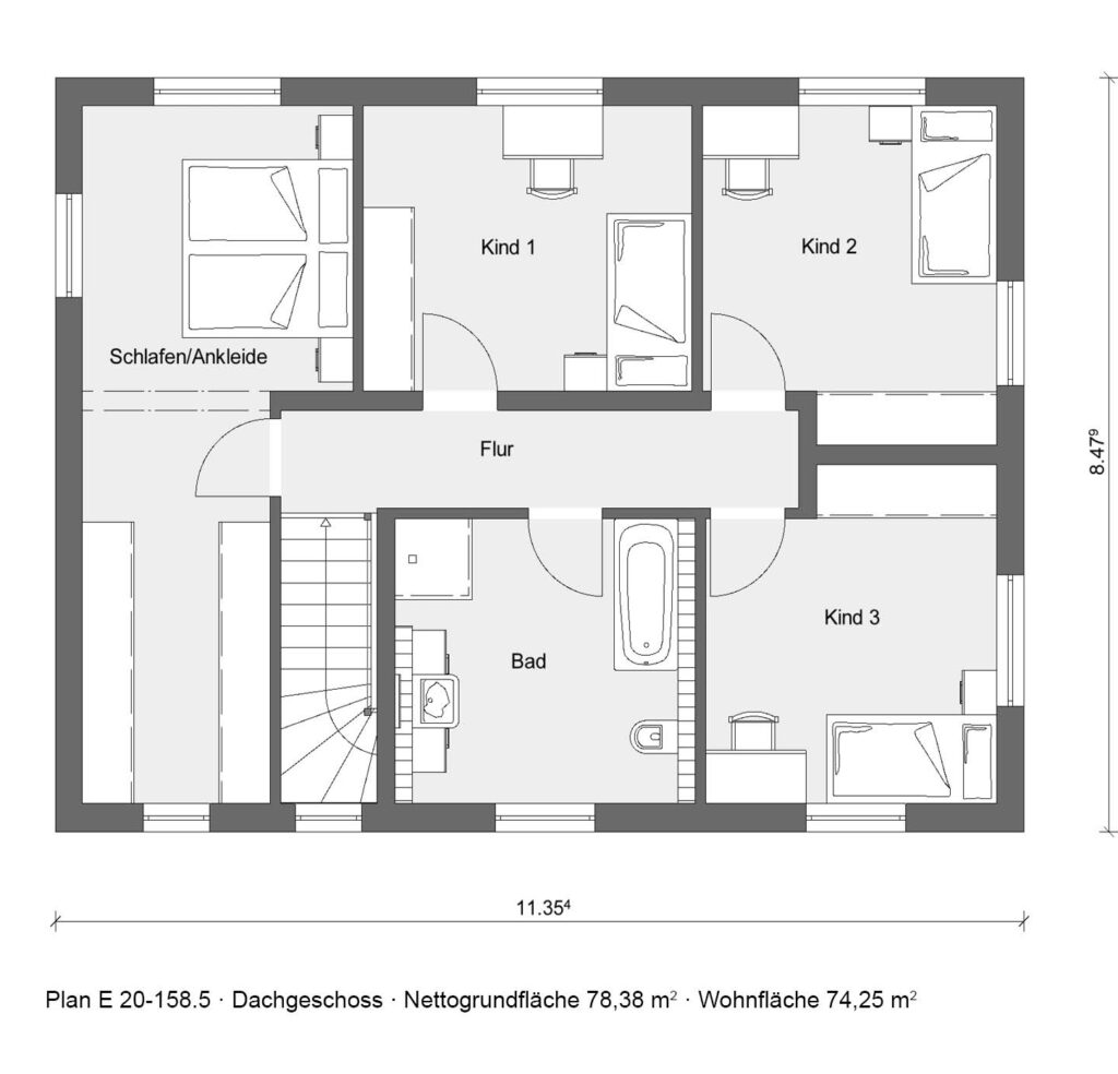 Grundriss DG Aktionshaus E 20-158.5