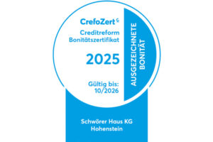 CrefoZert-Auszeichnung 2025 für SchwörerHaus